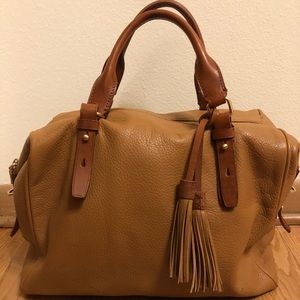 J.Crew leather bowling bag
